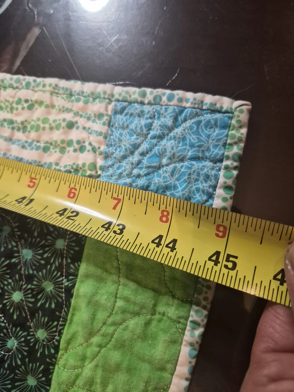 Blue & Green Patchwork Quilt - Handmade